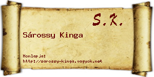 Sárossy Kinga névjegykártya
