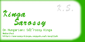 kinga sarossy business card